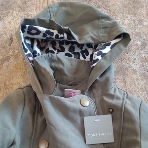 Tahari Kids Olive Green Hooded Jacket